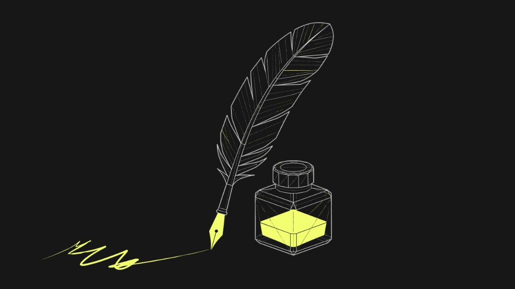 A quill and inkwell signing a ledger: the sign-off accountants own that AI cannot