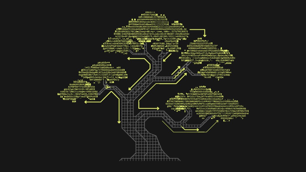 Digital bonsai with wireframe branches, glowing code foliage, and arrows representing AI workflow orchestration in enterprises