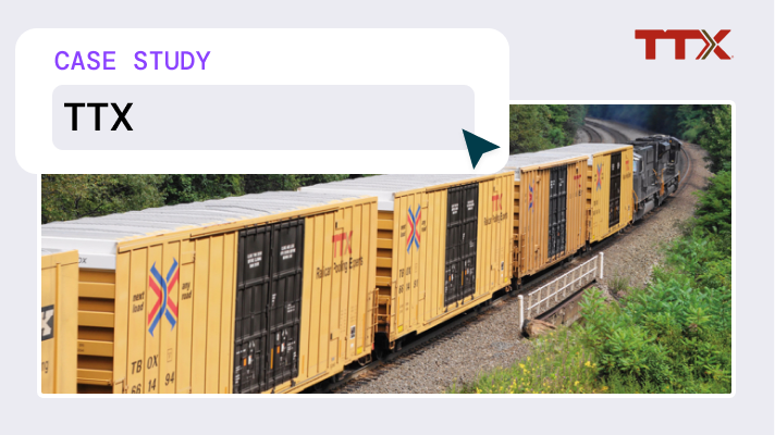 Image of rail cars with text TTX Case Study